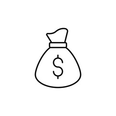 Money bag icon isolated on white background. Dollar symbol modern, simple, vector, icon for website design, mobile app, ui. Vector Illustration