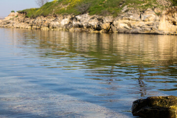 Beautiful lake surrounded by green forests