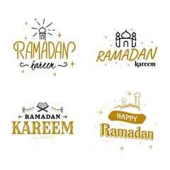 Ramadan Kareem Vector Template Collection. Happy Eid Mubarak Typography and Eid Al Fitr Lettering 21