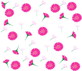 Background image of pink flowers with natural green leaves for your text.