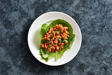 Asian minced meat lettuce wraps