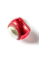 Red and silver Baseball ball isolated on white