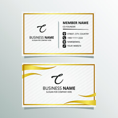 Abstract White Gold Business Card Template