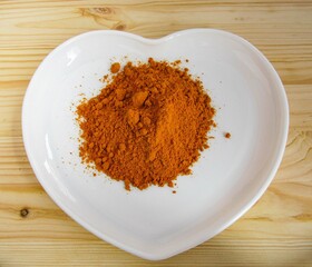 turmeric spice on a white plate
