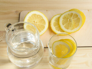 glass of water with lemon