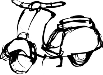 Scooter. Vector Illustration of two-wheeled vehicle