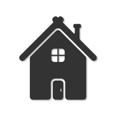 Home icon symbol. House sign. Illustration Flat Design. Business Element. Black and White.