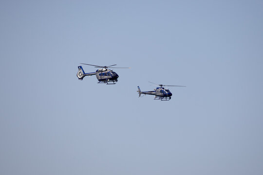 Israel Park Police helicopters at the Tel Aviv Air Show