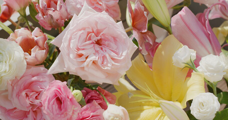 Beautiful flower bouquet at home