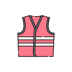 Vest color line icon. Disability. Isolated vector element.