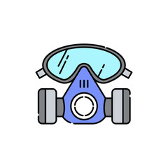 Protective mask color line icon. Disability. Isolated vector element.