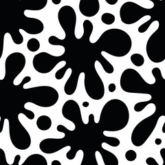 black splashes on white. minimalistic vector hand-drawn seamless pattern