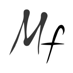 Mf initial handwritten logo for identity