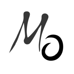 Mo initial handwritten logo for identity