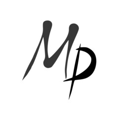 Mp initial handwritten logo for identity