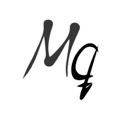 Mq initial handwritten logo for identity