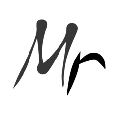 Mr initial handwritten logo for identity
