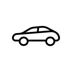 Car silhouette, simple icon. Black linear icon with editable stroke on white background