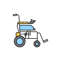 Manual wheelchair color line icon. Disability. Isolated vector element.