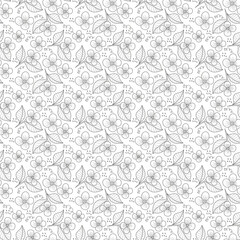 Vector seamless floral pattern with flowers for fabrics, paper, textile, gift wrap isolated on white background 