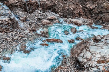 River with little waterfall Austria