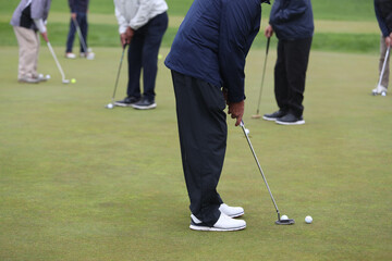 putting green before a golf tournament