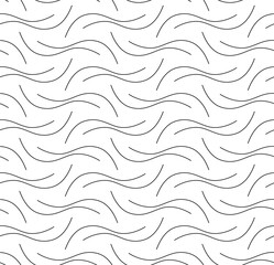 black thin waves on white. minimalistic vector design for interior decoration, textile print