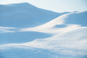 Snow scene with beautiful shape during the day
