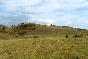 Fototapeta premium Western Siberia. Foothill landscape in the Charyshsky district of the Altai Territory