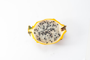 yellow pitahaya on white background