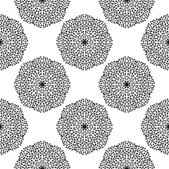 Abstract seamless pattern with mandala flower. Mosaic, tile, polka dot. Floral background.