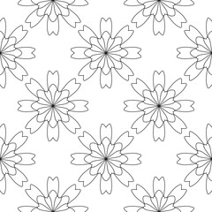 Abstract seamless pattern with mandala flower. Mosaic, tile, polka dot. Floral background.