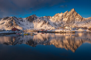 Obraz premium Winter Nordic Village