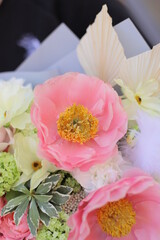 Flower composition. Macro photo. Wedding decor. A Beautiful bouquet of fresh flowers