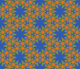 Abstract colorful doodle flower seamless pattern. Floral geometric background. Mosaic, tile of thin line ornament.