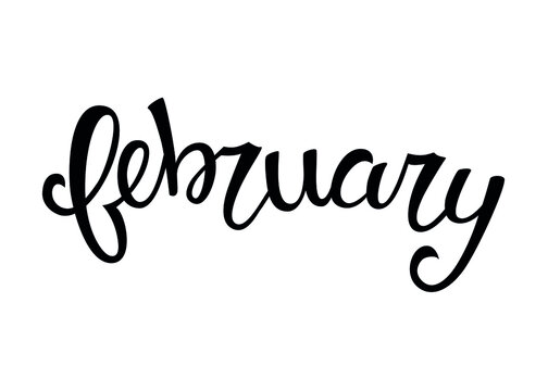 Lettering Fabruary for Print or calendar