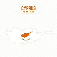 Flag Map of Cyprus. Cyprus Flag Map