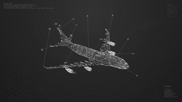 Airliner Reveal HUD animation. Computer vision