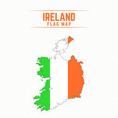 Flag Map of Ireland. Ireland Flag Map