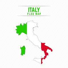 Fototapeta premium Flag Map of Italy. Italy Flag Map