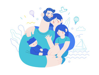 Family health and wellness - medical insurance illustration