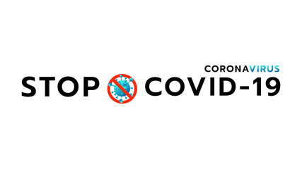 STOP COVID-19 symbols banner isolated on  white background,Vector illustration EPS 10