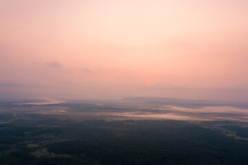 Morning sunrise in Bueng Kan province, Thailand.