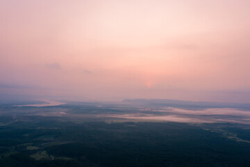 Fototapeta na wymiar Morning sunrise in Bueng Kan province, Thailand.