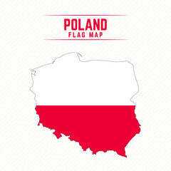 Flag Map of Poland. Poland Flag Map