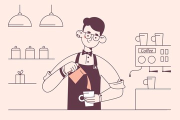 Barista during work concept