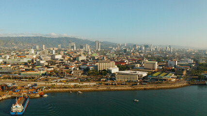 Fototapeta na wymiar Cebu city overview is the capital city of the province of Cebu and is the second city of the Philippines after Metro Manila.