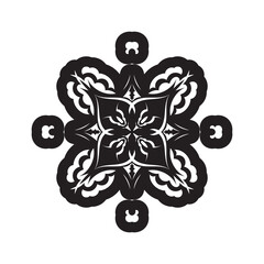 Mandala ornament in sketch style. Good for menus, prints and postcards. Isolated. Vector illustration