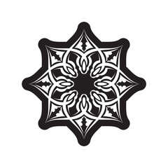 Mandala ornament in sketch style. Good for menus, prints and postcards.