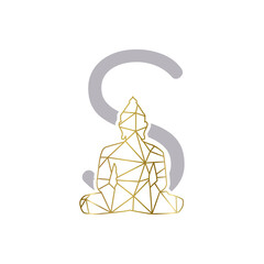 BUDDHA letter S, vector graphic design element